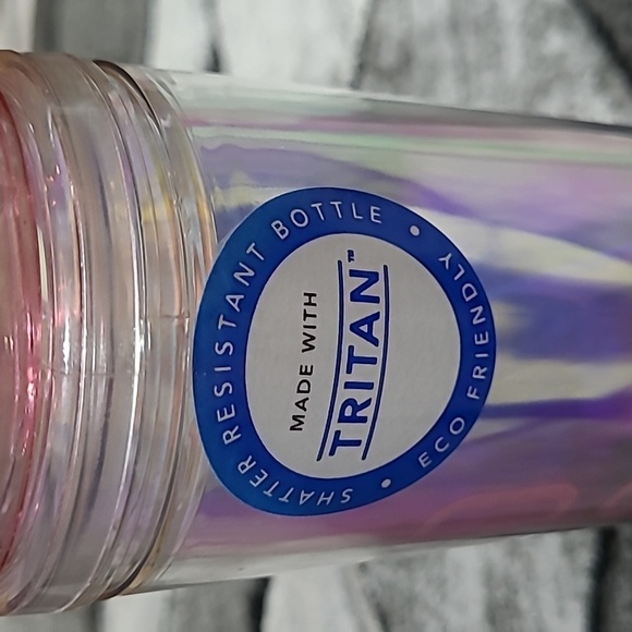 GOOD VIBES ONLY IRIDESCENT GEM TOP WATER BOTTLE TUMBLER - Picture 3 of 10